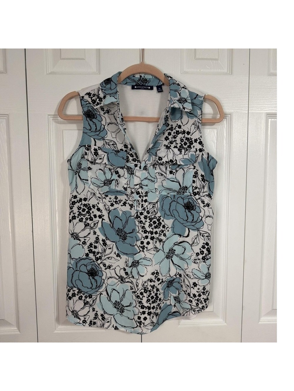 Architect Petites Sleeveless Floral Print Blouse PS